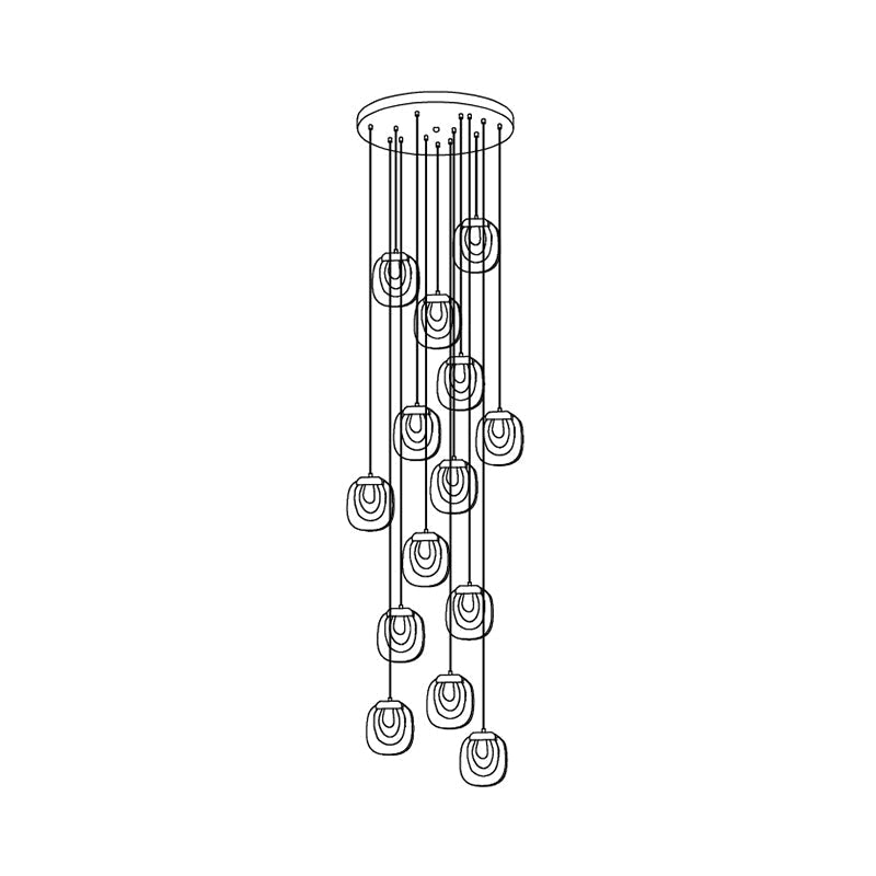 Avesia Minimalist Glass Pendant Light Staircase-Neutral Decor
