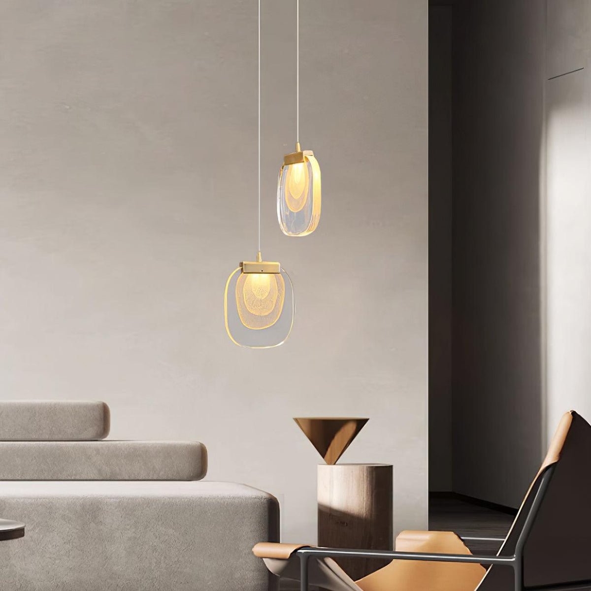 Avesia Minimalist Glass Pendant Light Staircase-Neutral Decor