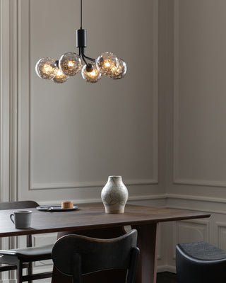 Lustra Suspension en Verre Globe Cluster Laiton