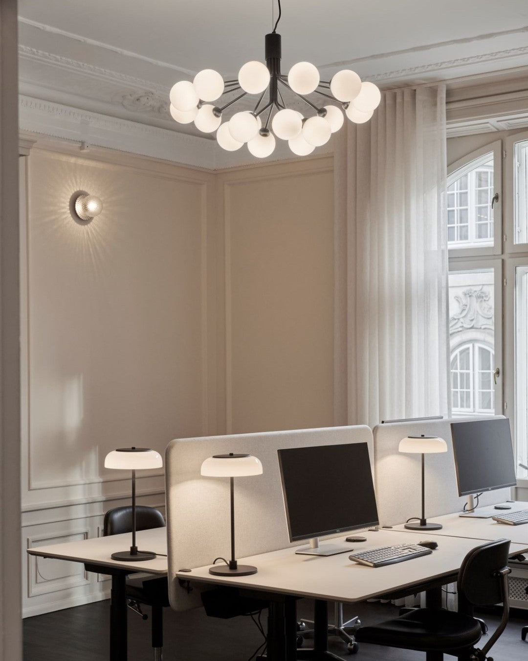 Peressa Suspension en Verre Globe Cluster Laiton