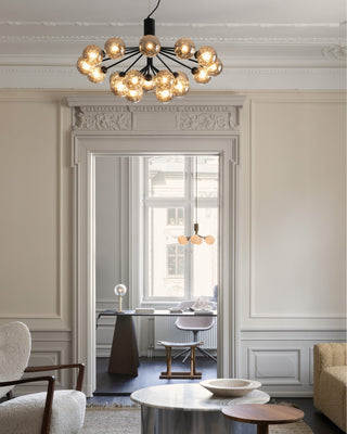 Lustra Suspension en Verre Globe Cluster Laiton