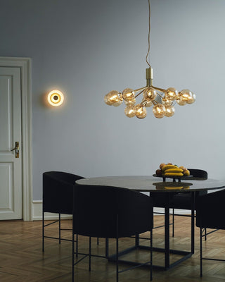 Lustra Suspension en Verre Globe Cluster Laiton