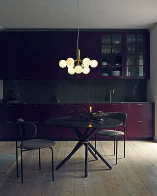 Lustra Suspension en Verre Globe Cluster Laiton