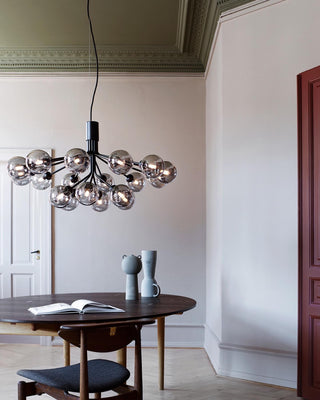 Lustra Suspension en Verre Globe Cluster Laiton