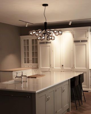 Lustra Suspension en Verre Globe Cluster Laiton