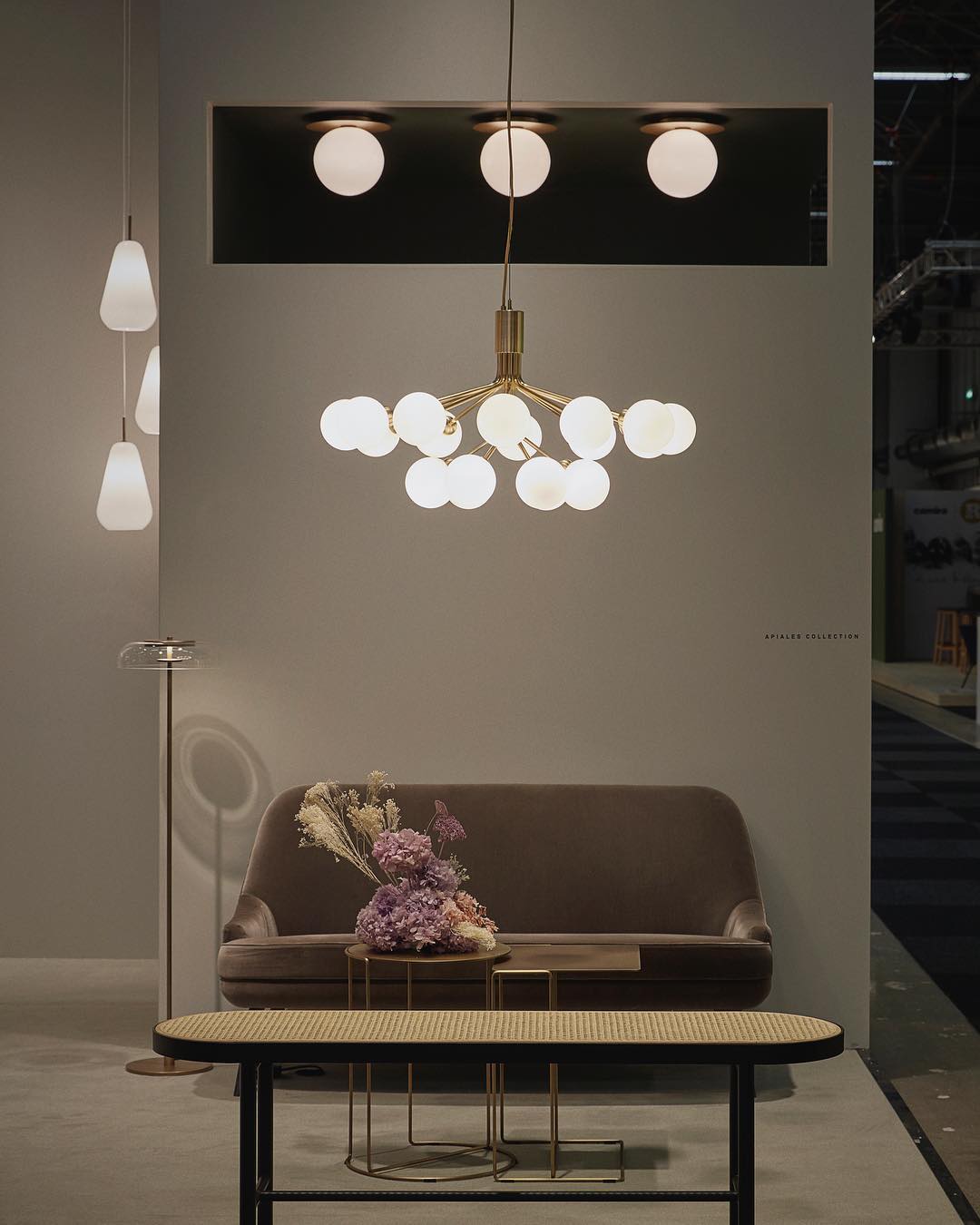Peressa Suspension en Verre Globe Cluster Laiton