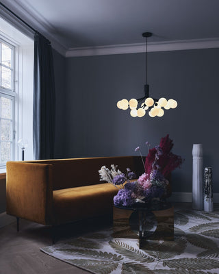Lustra Suspension en Verre Globe Cluster Laiton