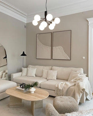 Lustra Suspension en Verre Globe Cluster Laiton
