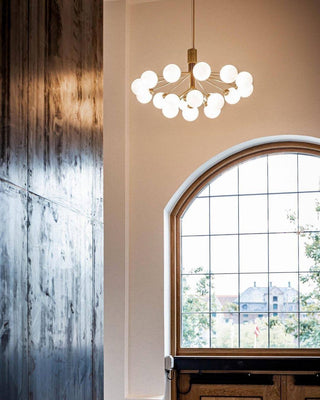 Lustra Suspension en Verre Globe Cluster Laiton