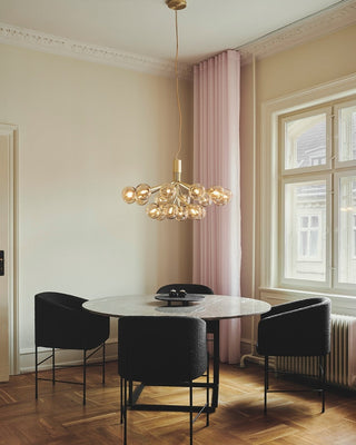 Lustra Suspension en Verre Globe Cluster Laiton