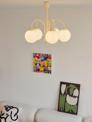Lustra Lustre Sphères en Verre Crème