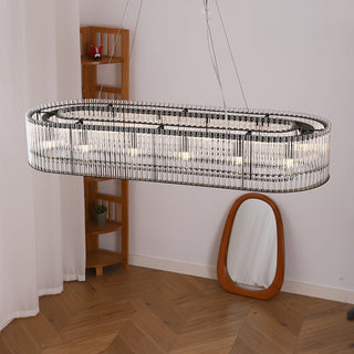 Lustra Suspension en Verre Tube Anneau Moderne Luxe