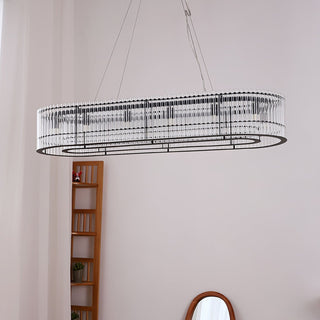 Lustra Suspension en Verre Tube Anneau Moderne Luxe