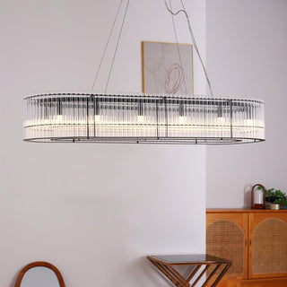 Lustra Suspension en Verre Tube Anneau Moderne Luxe