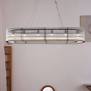 Lustra Suspension en Verre Tube Anneau Moderne Luxe