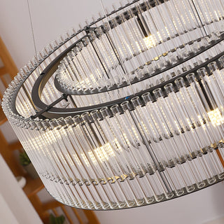 Lustra Suspension en Verre Tube Anneau Moderne Luxe