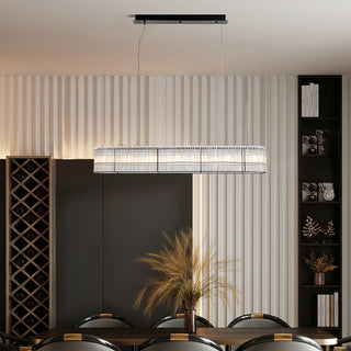 Lustra Suspension en Verre Tube Anneau Moderne Luxe