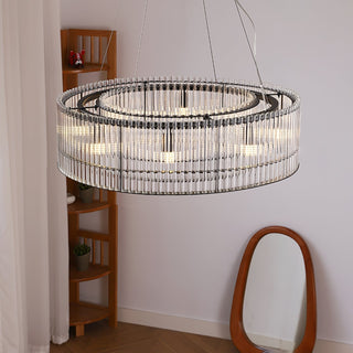 Lustra Suspension en Verre Tube Anneau Moderne Luxe
