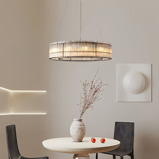 Lustra Suspension en Verre Tube Anneau Moderne Luxe