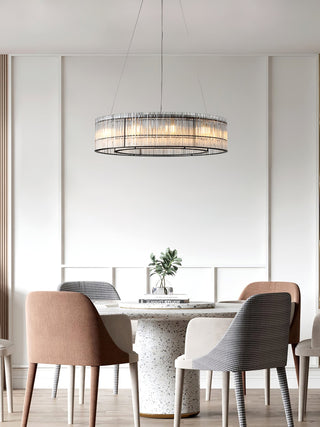 Lustra Suspension en Verre Tube Anneau Moderne Luxe