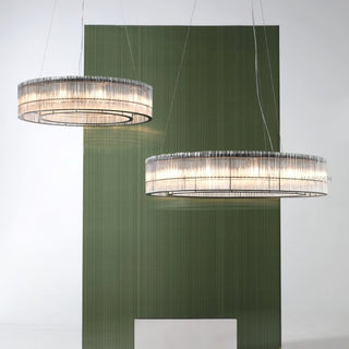 Lustra Suspension en Verre Tube Anneau Moderne Luxe