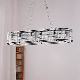 Lustra Suspension en Verre Tube Anneau Moderne Luxe