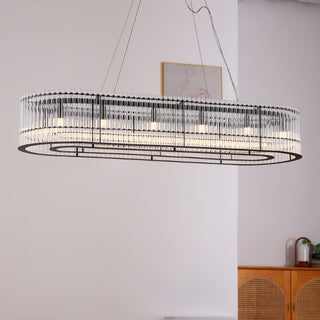 Lustra Suspension en Verre Tube Anneau Moderne Luxe