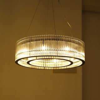Lustra Suspension en Verre Tube Anneau Moderne Luxe