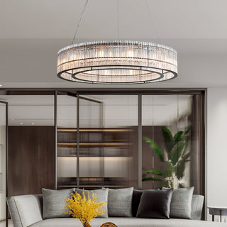 Lustra Suspension en Verre Tube Anneau Moderne Luxe