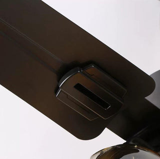 Zazoren Plafonnier Verre Noir Vintage Ventilateur de plafond