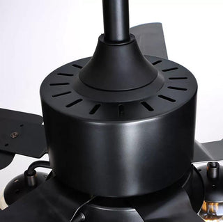 Zazoren Plafonnier Verre Noir Vintage Ventilateur de plafond