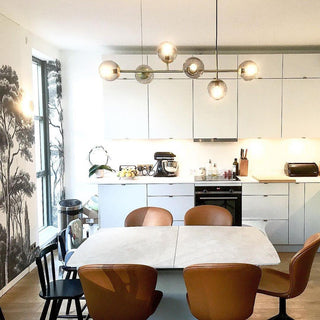 Lustra Suspension Orb Laiton Verre Pour Salon