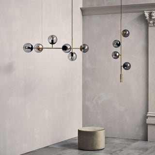 Lustra Suspension Orb Laiton Verre Pour Salon