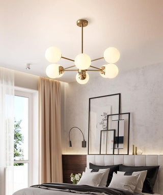 Lustra Lustre en Laiton Verre Opale-Luire