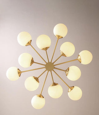 Lustra Lustre en Laiton Verre Opale-Luire