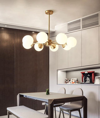 Lustra Lustre en Laiton Verre Opale-Luire