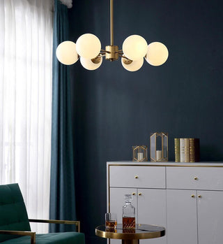 Lustra Lustre en Laiton Verre Opale-Luire