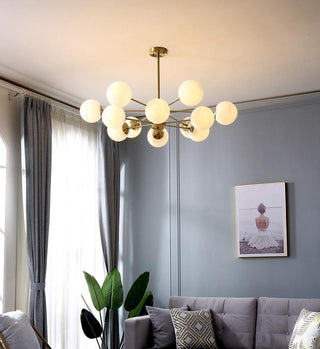 Lustra Lustre en Laiton Verre Opale-Luire