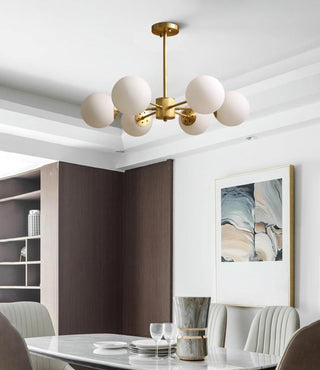Lustra Lustre en Laiton Verre Opale-Luire