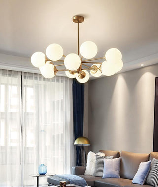 Lustra Lustre en Laiton Verre Opale-Luire