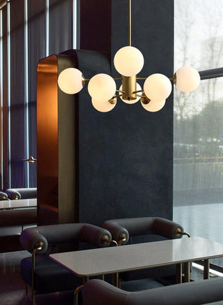 Lustra Lustre en Laiton Verre Opale-Luire