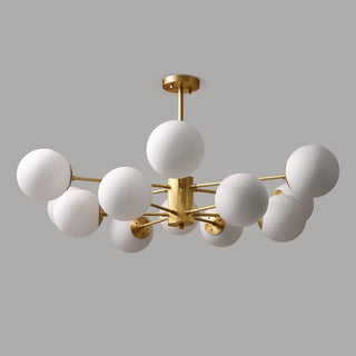 Lustra Lustre en Laiton Verre Opale-Luire