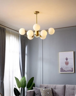 Lustra Lustre en Laiton Verre Opale-Luire
