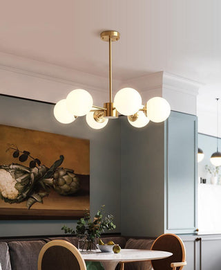 Lustra Lustre en Laiton Verre Opale-Luire