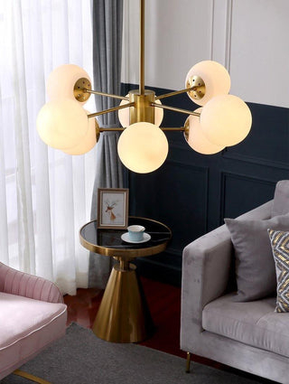 Lustra Lustre en Laiton Verre Opale-Luire