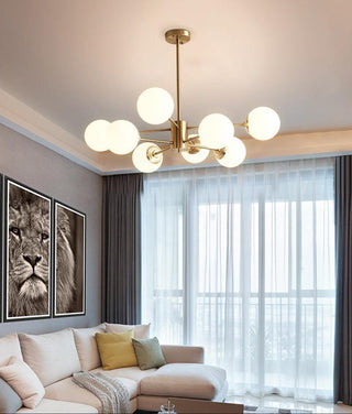 Lustra Lustre en Laiton Verre Opale-Luire