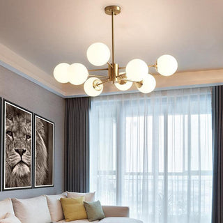 Lustra Lustre en Laiton Verre Opale-Luire