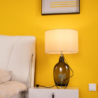 Otheain Lampe de Table en Cristal et Tissu-Luire