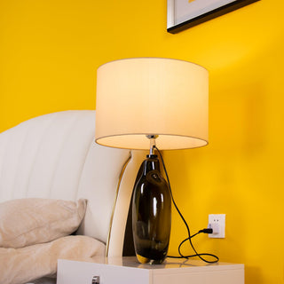 Otheain Lampe de Table en Cristal et Tissu-Luire