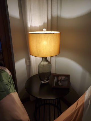 Otheain Lampe de Table en Cristal et Tissu-Luire